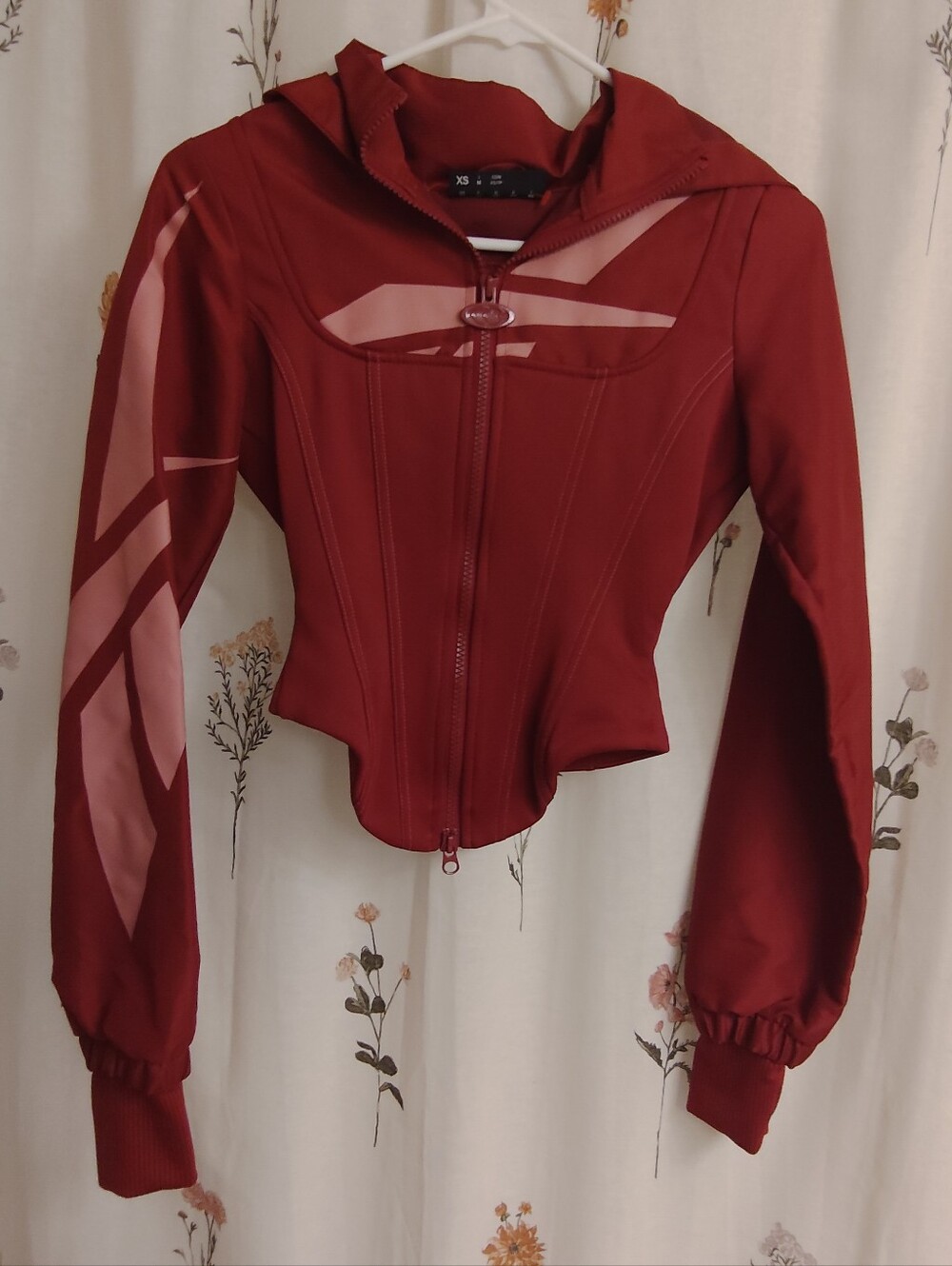 Reebok Classic Women's Red CARDI B CORSET HOODIE Xs